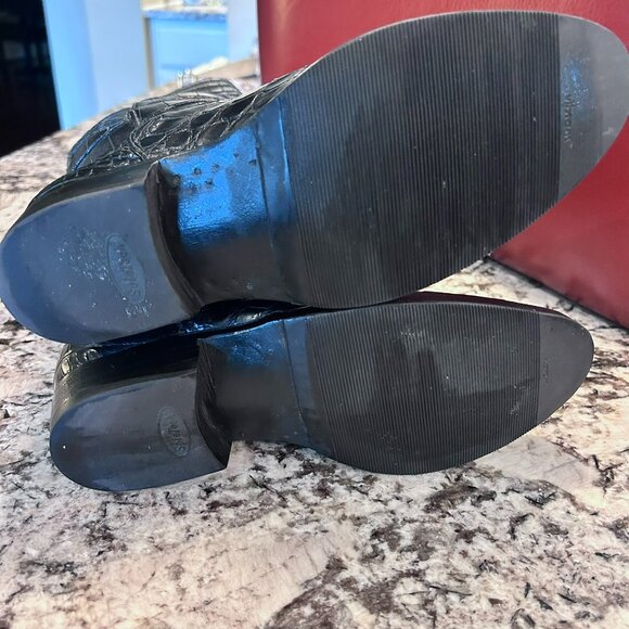 Custom Made Black Alligator Riding Boots – Size 8 - Picture 11 of 11